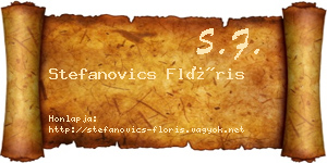 Stefanovics Flóris névjegykártya